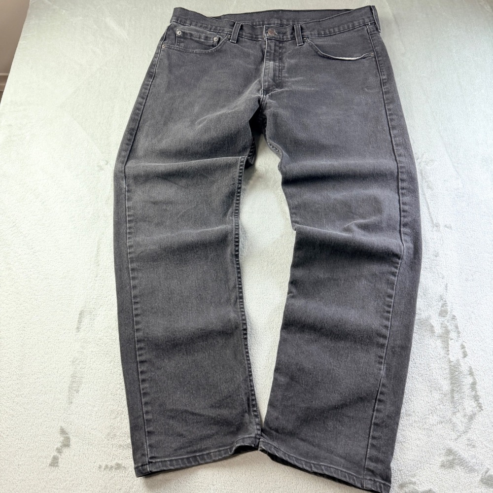 Levi's 505 Regular Fit Straight Leg Jeans Black Denim Men's W36 L30
